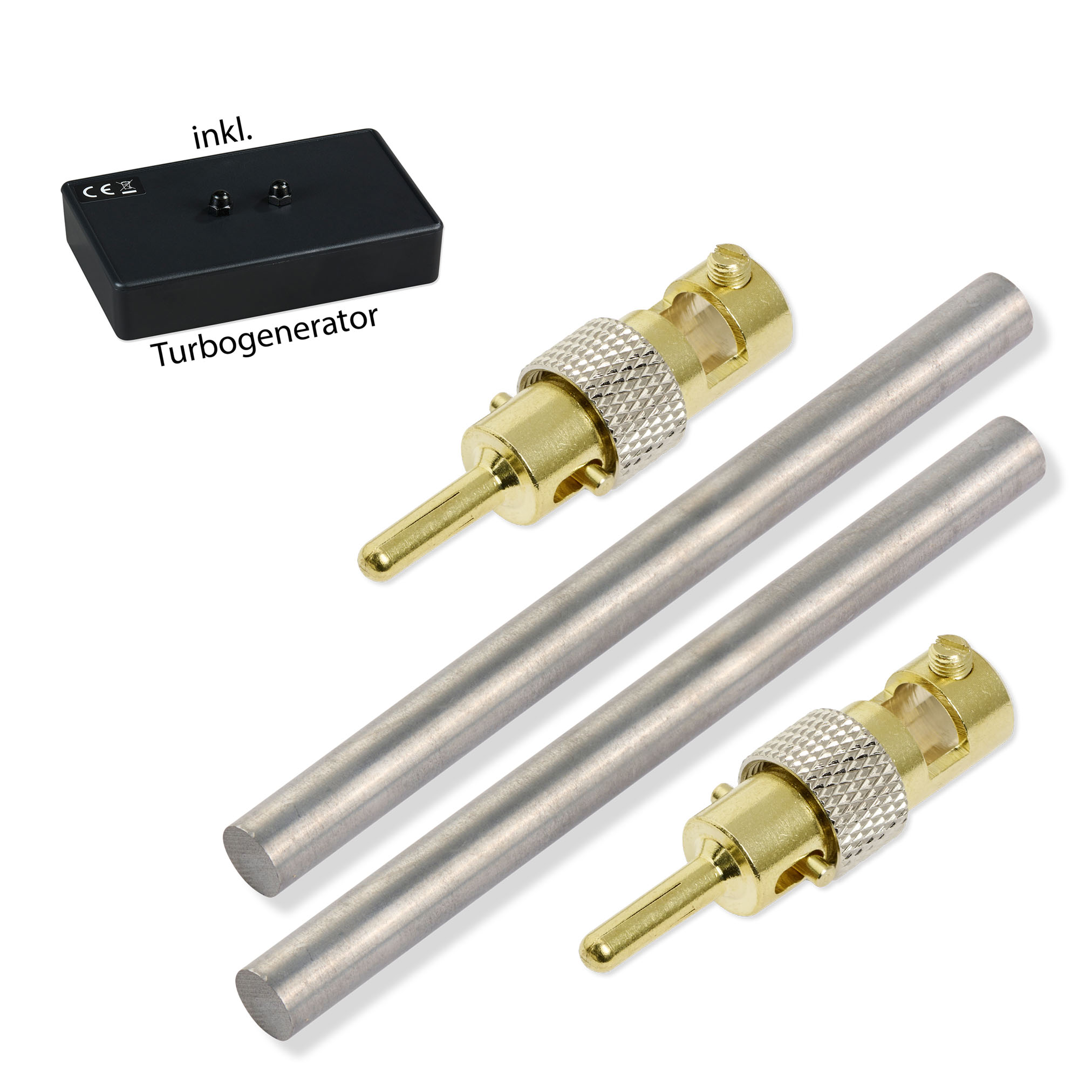 Molybda╠ên_100x8mm_2-Stecker+Turbo Molybdän Elektroden + 1 Turbogenerator – Bild 1