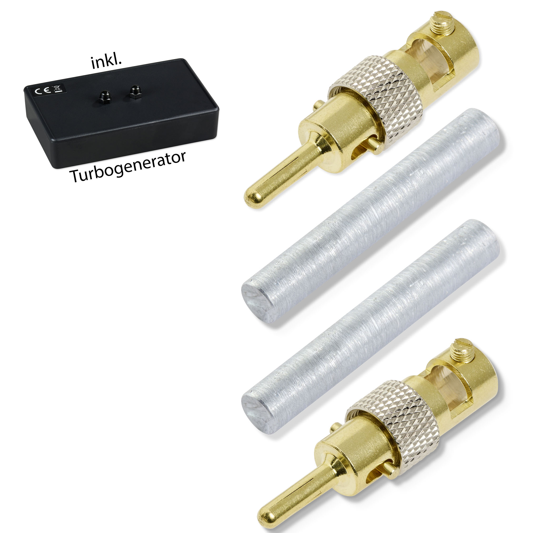 Gallium_50x8mm_2-SteckerTurbo-1.jpg Gallium Elektroden 5,0 cm x 8,0 mm (1 Paar) mit Turbogenerator 6.0 – Bild 1