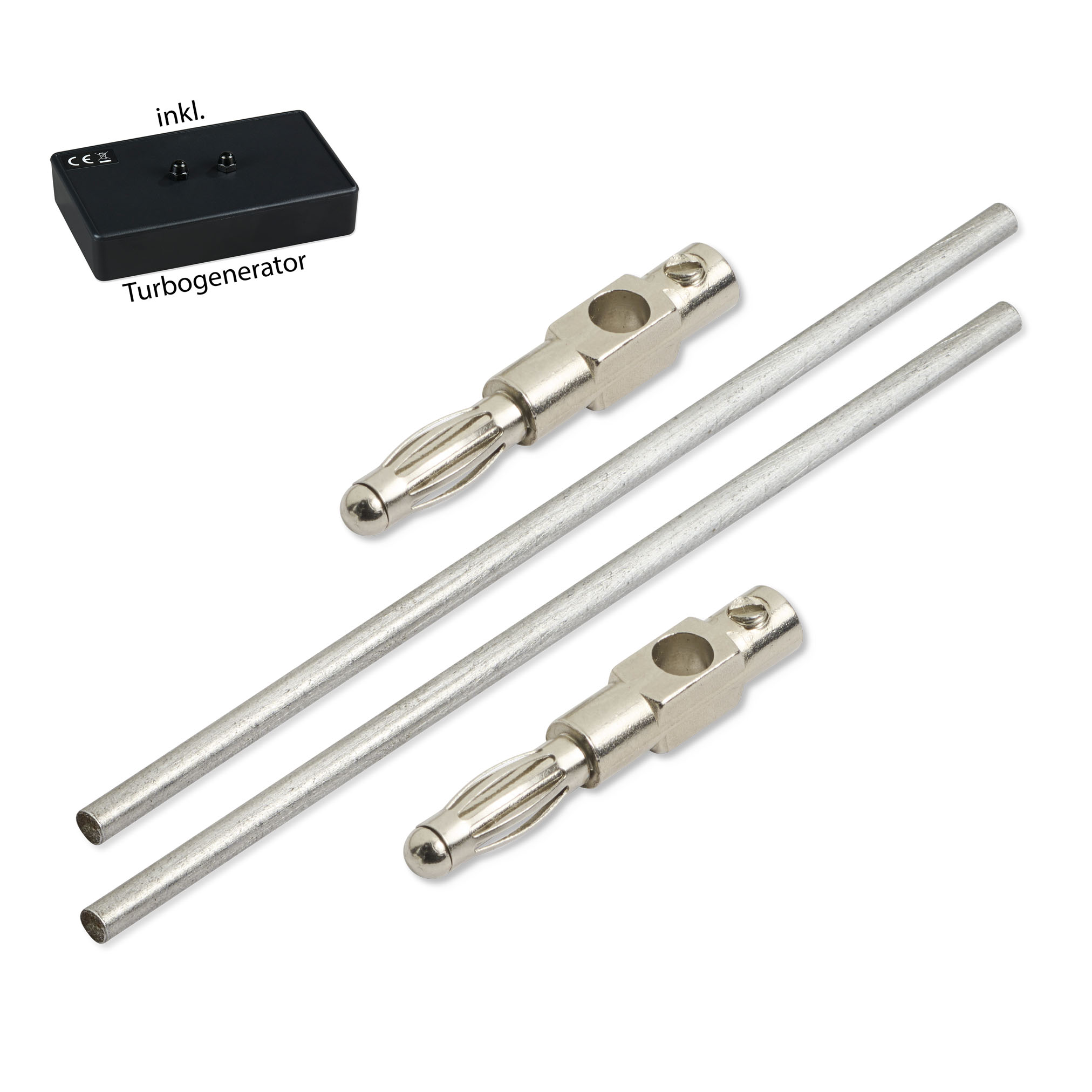 Eisen_82x2,5mm_2-Stecker+Turbo Eisen Elektroden 8,2 cm x 2,5 mm (1 Paar) mit Turbogenerator 6.0 – 25% Rabatt – Bild 1