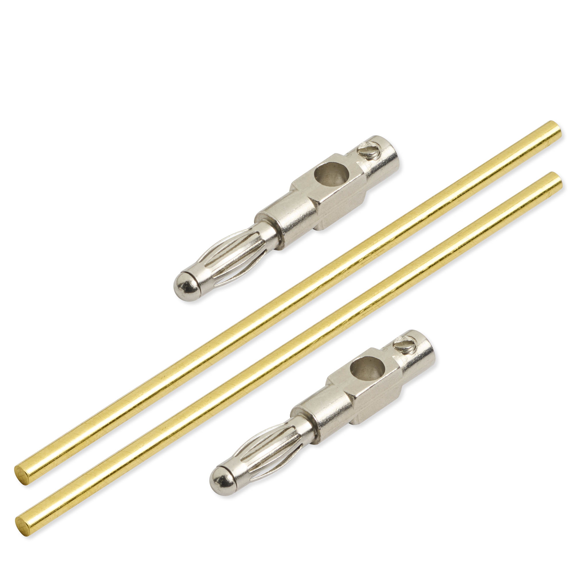 Gold_82x2,5mm_2Stecker Gold Elektroden 8,2 cm x 2,5 mm (1 Paar) – Bild 1