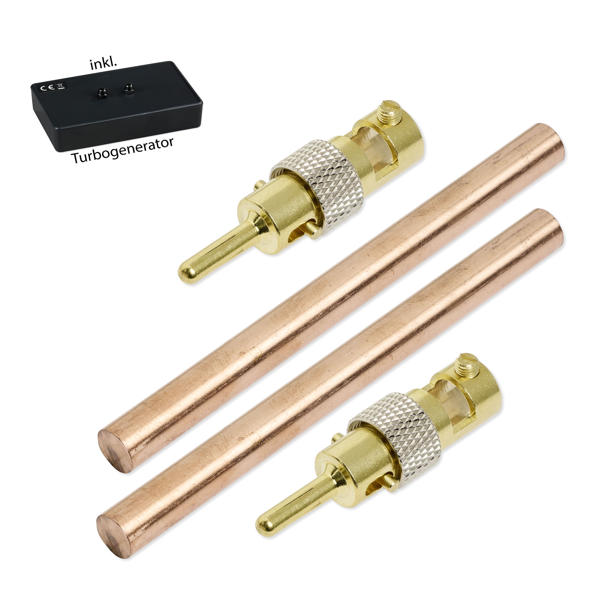 Kupfer_100x8mm_2-Stecker+Turbo Kupfer Elektroden 10,0 cm x 8,0 mm (1 Paar) mit Turbogenerator 6.0 – Bild 1
