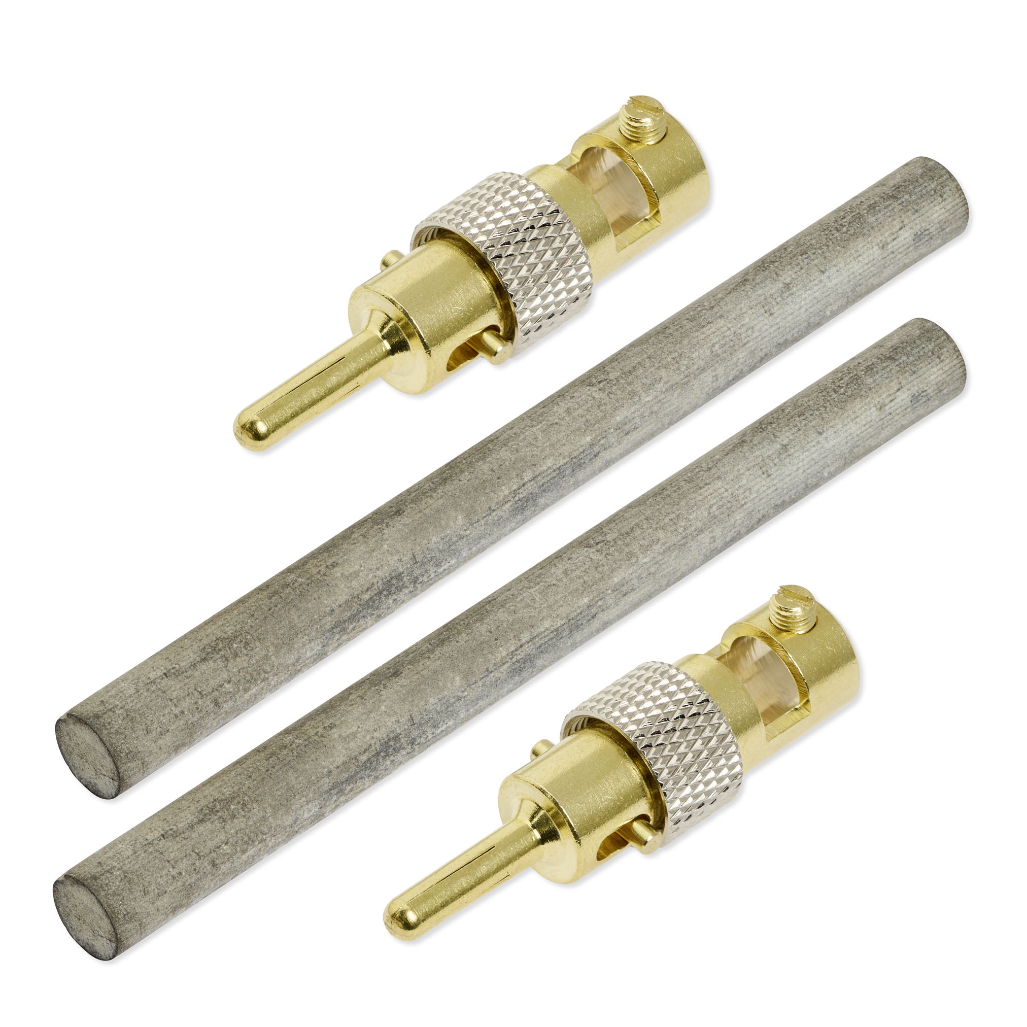 Mangan_100x8mm_2Stecker Mangan Elektroden 10,0 cm x 8,0 mm (1 paar) – Bild 1