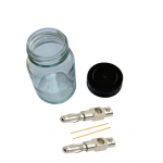 Gold Elektroden 2,7 cm x 0,5 mm (1 Paar) inkl. Flasche 250 ml