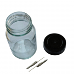 Gold Elektroden 2,7 cm x 1,0 mm (1 Paar) inkl. Flasche 250 ml
