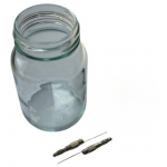 Palladium Elektroden 3,3 cm x 0,5mm (1 Paar) inkl. Flasche 250 ml ohne Deckel