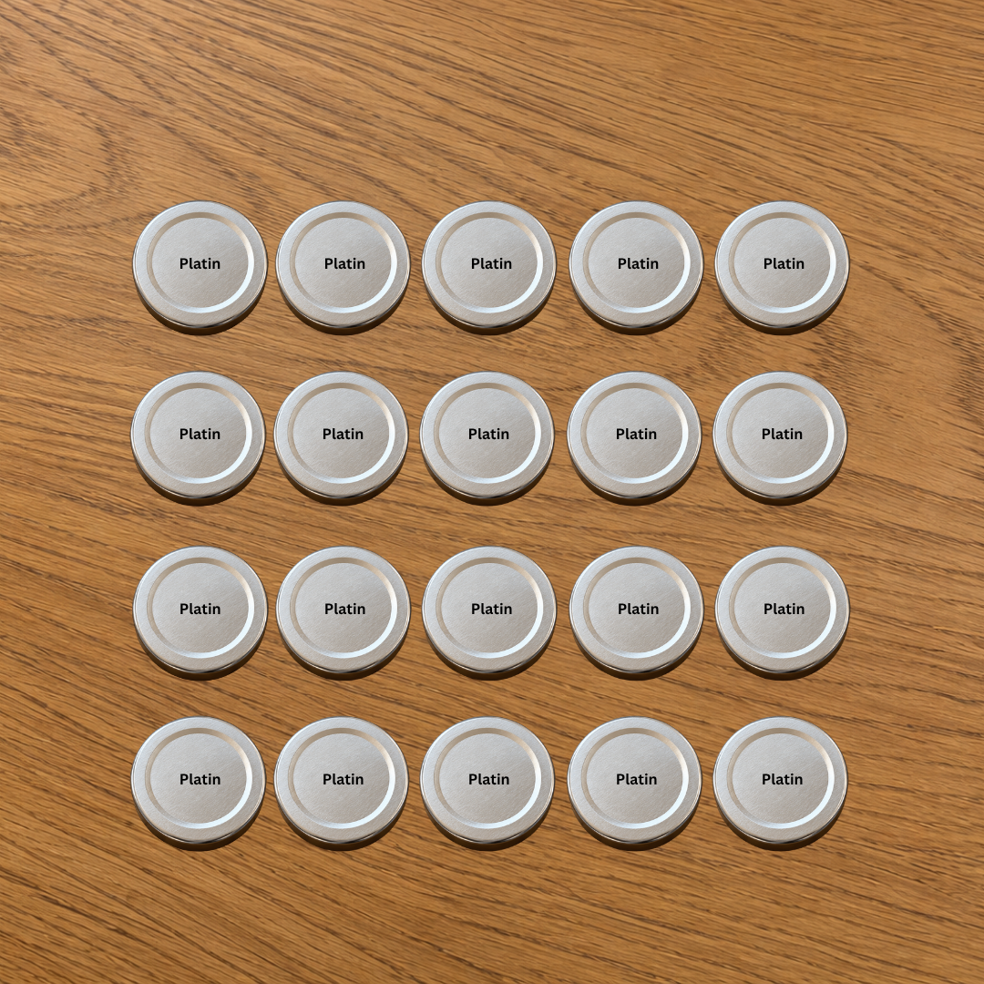 Platin 20 Stuck Twist Deckel für Flaschen, Farbe silber, Aufdruck Platin, 20 Stück – Bild 1